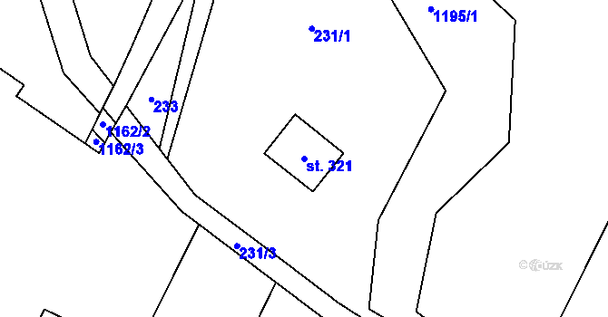 Parcela st. 321 v KÚ Podvihov, Katastrální mapa