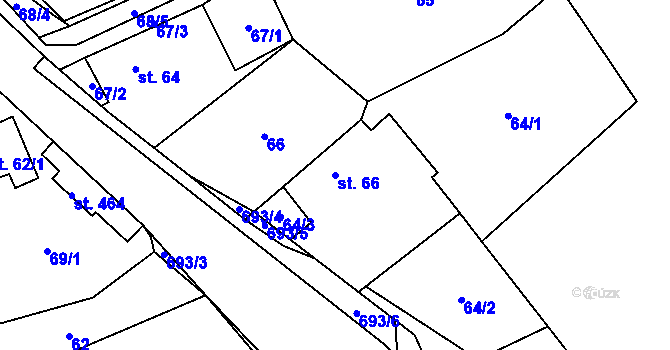 Parcela st. 66 v KÚ Pohled, Katastrální mapa