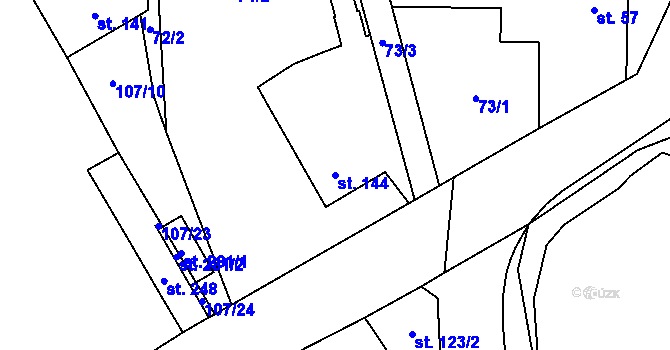 Parcela st. 144 v KÚ Pohled, Katastrální mapa