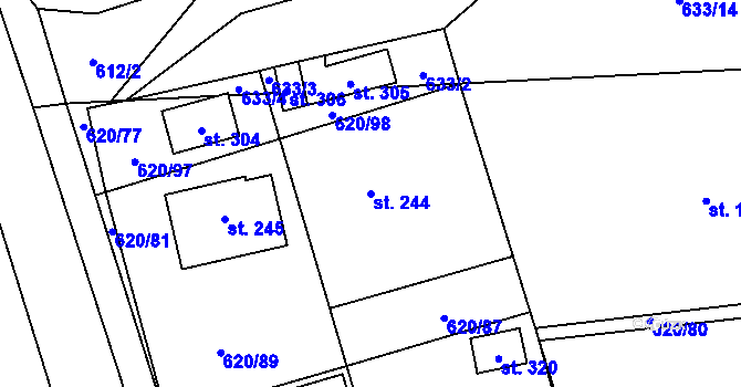 Parcela st. 244 v KÚ Pohled, Katastrální mapa