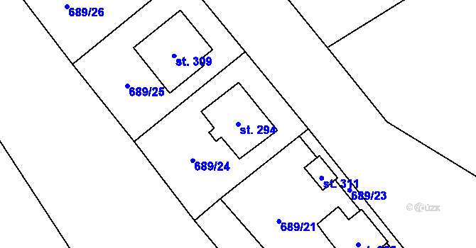 Parcela st. 294 v KÚ Pohled, Katastrální mapa