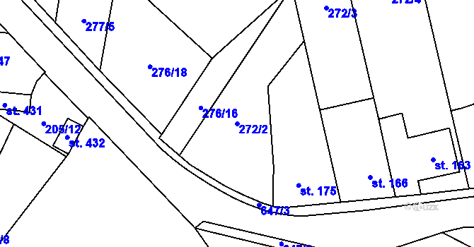 Parcela st. 272/2 v KÚ Pohled, Katastrální mapa