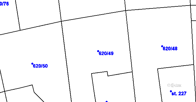 Parcela st. 620/49 v KÚ Pohled, Katastrální mapa
