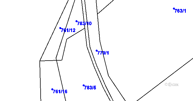 Parcela st. 779/1 v KÚ Pohled, Katastrální mapa