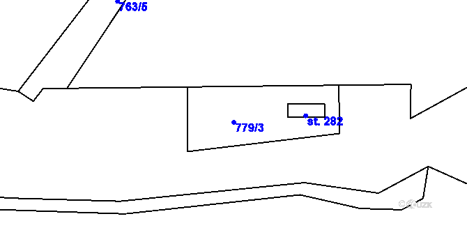 Parcela st. 779/3 v KÚ Pohled, Katastrální mapa