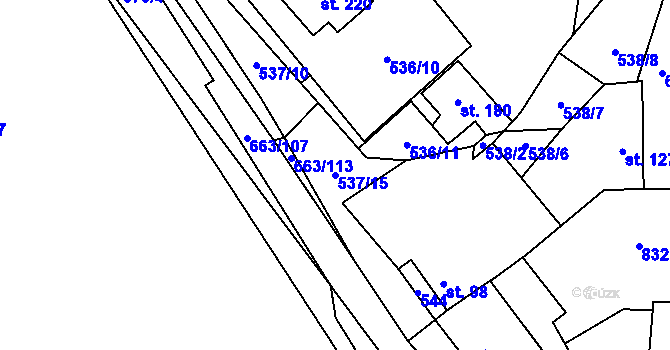 Parcela st. 537/15 v KÚ Pohled, Katastrální mapa