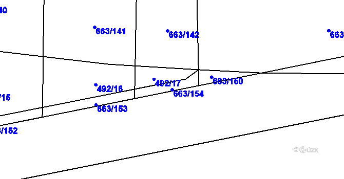 Parcela st. 663/154 v KÚ Pohled, Katastrální mapa