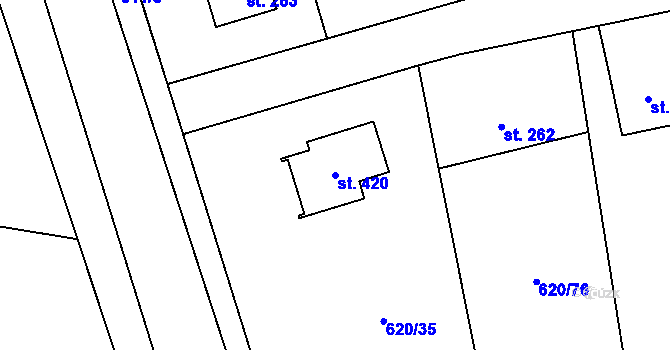 Parcela st. 420 v KÚ Pohled, Katastrální mapa