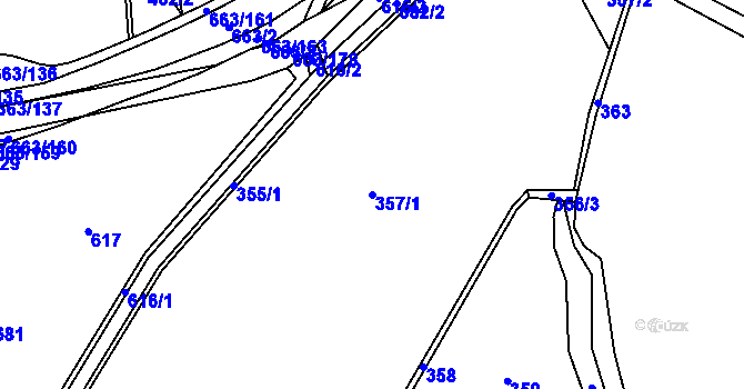 Parcela st. 357/1 v KÚ Pohled, Katastrální mapa
