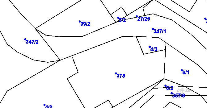 Parcela st. 11 v KÚ Simtany, Katastrální mapa