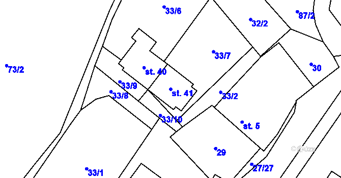 Parcela st. 41 v KÚ Simtany, Katastrální mapa