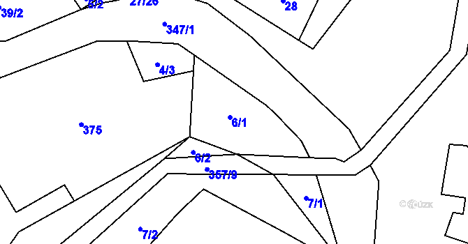 Parcela st. 6 v KÚ Simtany, Katastrální mapa