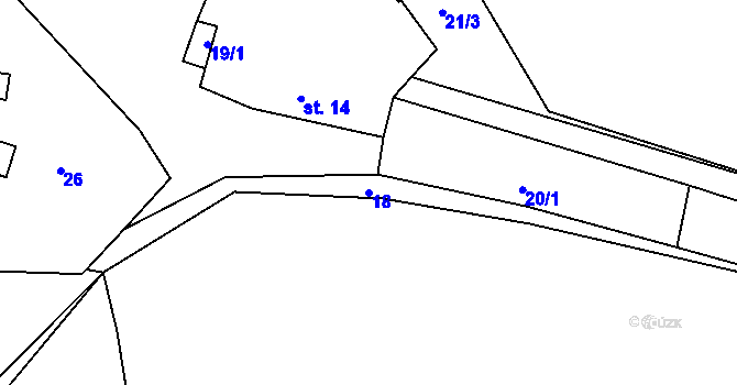 Parcela st. 18 v KÚ Simtany, Katastrální mapa