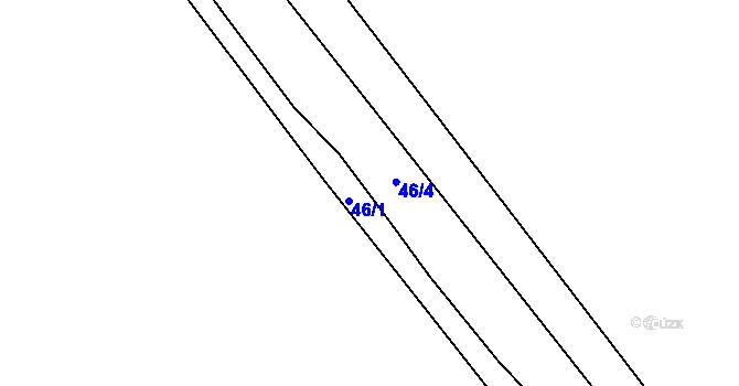 Parcela st. 46/1 v KÚ Simtany, Katastrální mapa