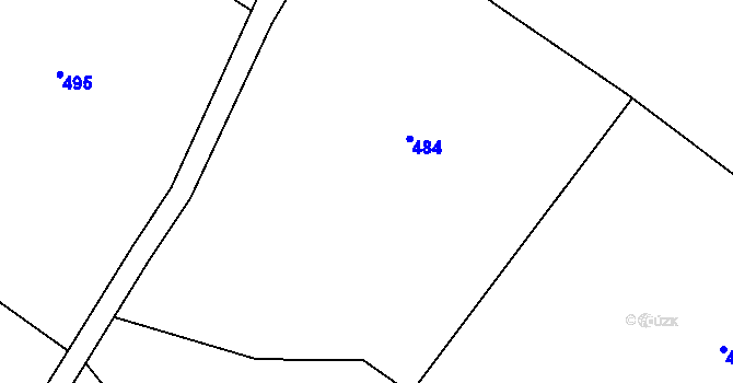 Parcela st. 124/1 v KÚ Simtany, Katastrální mapa