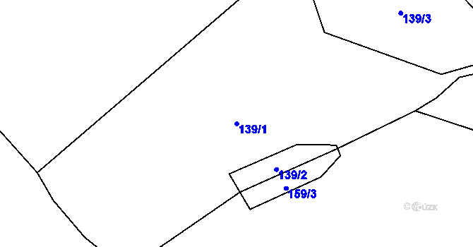 Parcela st. 139/1 v KÚ Simtany, Katastrální mapa