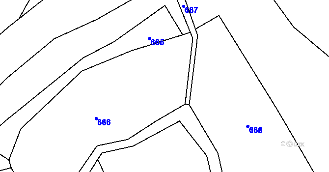 Parcela st. 302/1 v KÚ Simtany, Katastrální mapa