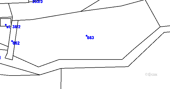 Parcela st. 302/2 v KÚ Simtany, Katastrální mapa
