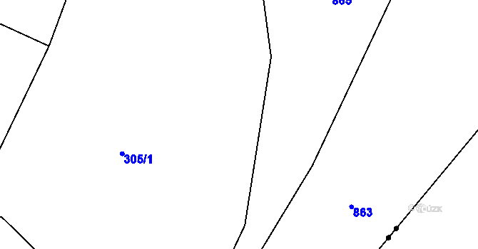 Parcela st. 52/3 v KÚ Simtany, Katastrální mapa