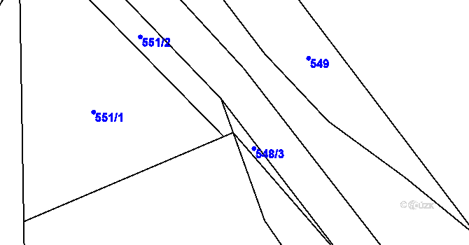 Parcela st. 46/3 v KÚ Simtany, Katastrální mapa