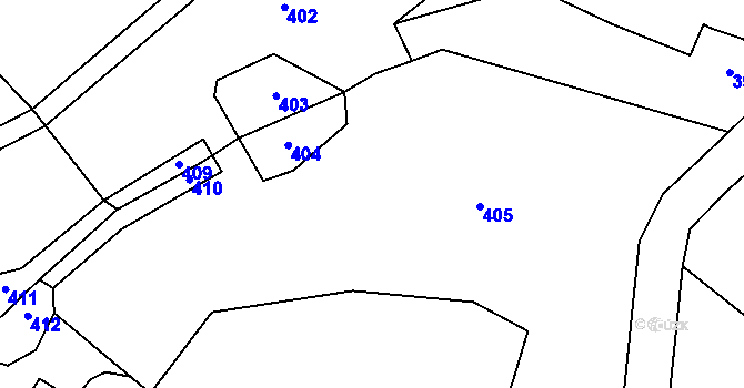 Parcela st. 132/2 v KÚ Simtany, Katastrální mapa