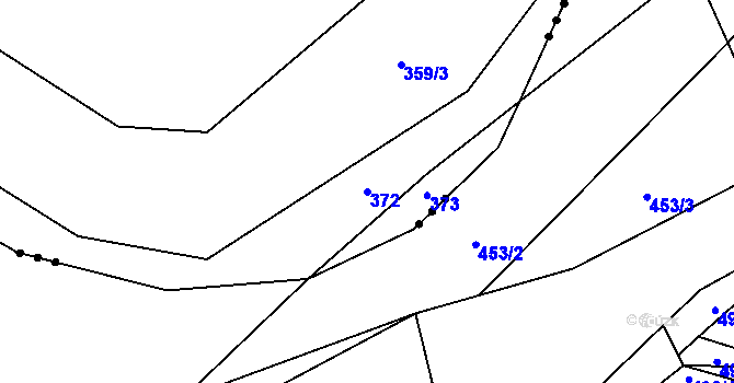 Parcela st. 372 v KÚ Simtany, Katastrální mapa