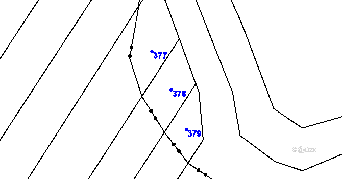 Parcela st. 378 v KÚ Simtany, Katastrální mapa