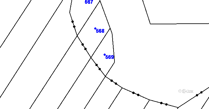 Parcela st. 569 v KÚ Simtany, Katastrální mapa