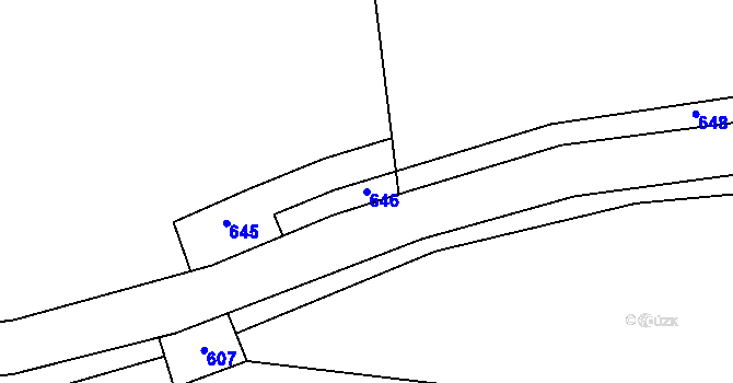 Parcela st. 646 v KÚ Simtany, Katastrální mapa