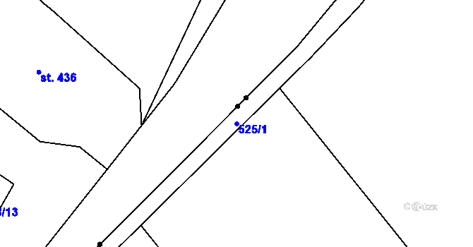 Parcela st. 525/1 v KÚ Simtany, Katastrální mapa
