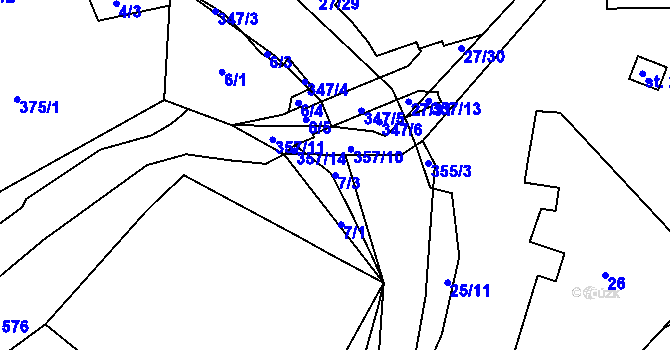 Parcela st. 7/3 v KÚ Simtany, Katastrální mapa