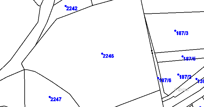 Parcela st. 2246 v KÚ Horní Hynčina, Katastrální mapa