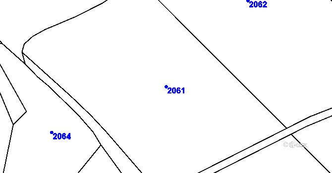 Parcela st. 2061 v KÚ Horní Hynčina, Katastrální mapa
