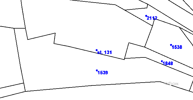 Parcela st. 131 v KÚ Horní Hynčina, Katastrální mapa