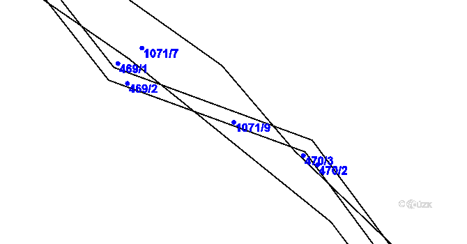 Parcela st. 1071/9 v KÚ Pohledy, Katastrální mapa