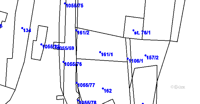 Parcela st. 161/1 v KÚ Pohledy, Katastrální mapa