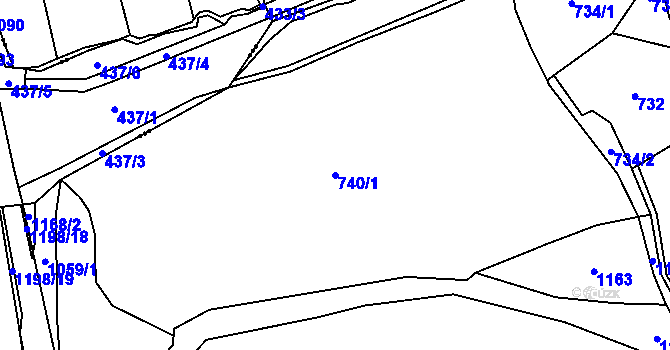 Parcela st. 740/1 v KÚ Horní Hrachovice, Katastrální mapa