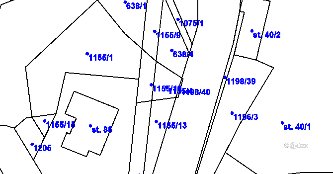 Parcela st. 1155/4 v KÚ Horní Hrachovice, Katastrální mapa