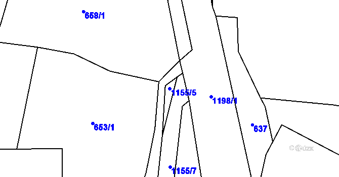 Parcela st. 1155/5 v KÚ Horní Hrachovice, Katastrální mapa