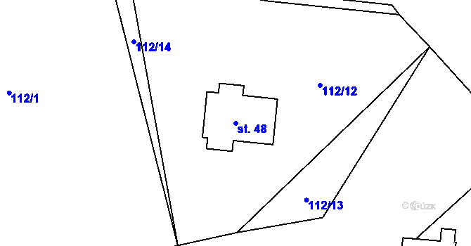 Parcela st. 48 v KÚ Pohnánec, Katastrální mapa