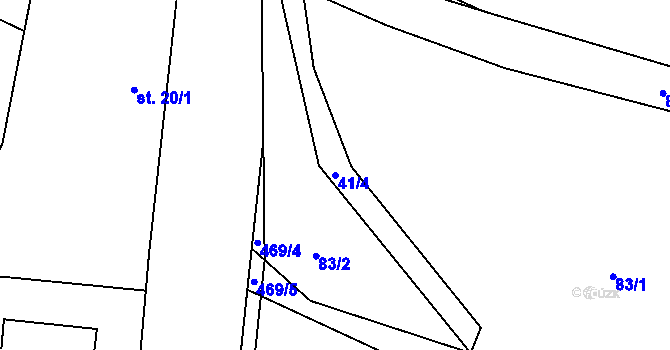 Parcela st. 41/4 v KÚ Pohnánec, Katastrální mapa