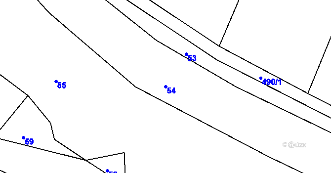 Parcela st. 54 v KÚ Pohnánec, Katastrální mapa
