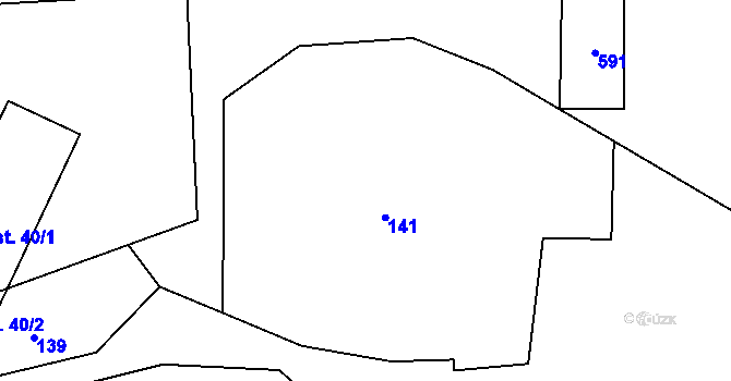 Parcela st. 140 v KÚ Pohnánec, Katastrální mapa