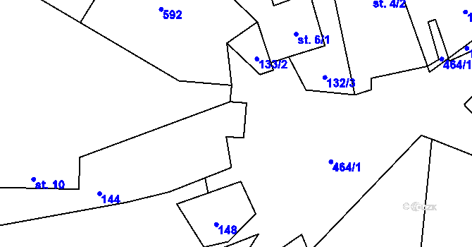 Parcela st. 142/2 v KÚ Pohnánec, Katastrální mapa