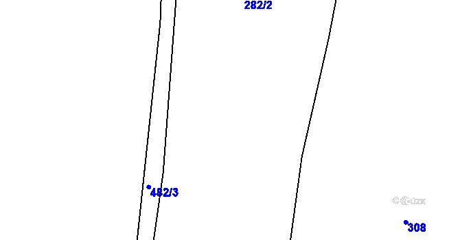Parcela st. 282/1 v KÚ Pohnánec, Katastrální mapa