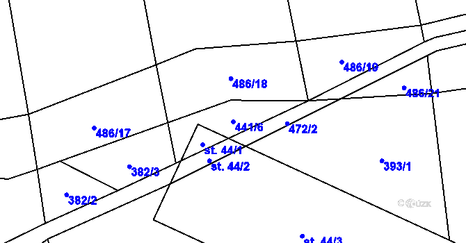 Parcela st. 441/6 v KÚ Pohnánec, Katastrální mapa