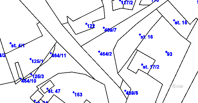 Parcela st. 464/2 v KÚ Pohnánec, Katastrální mapa