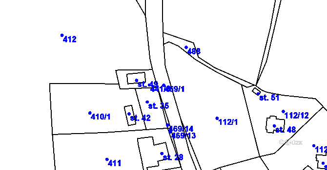 Parcela st. 469/1 v KÚ Pohnánec, Katastrální mapa