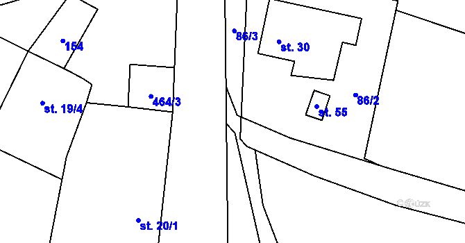 Parcela st. 469/3 v KÚ Pohnánec, Katastrální mapa