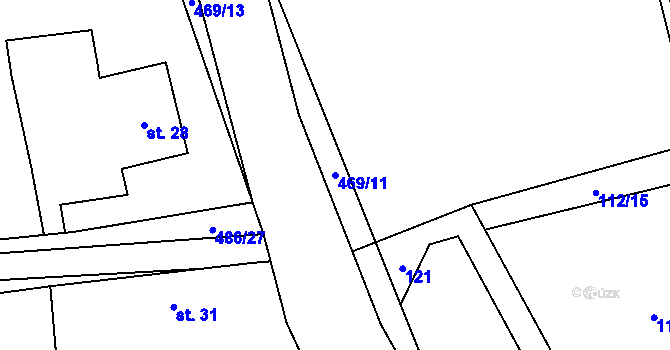 Parcela st. 469/11 v KÚ Pohnánec, Katastrální mapa